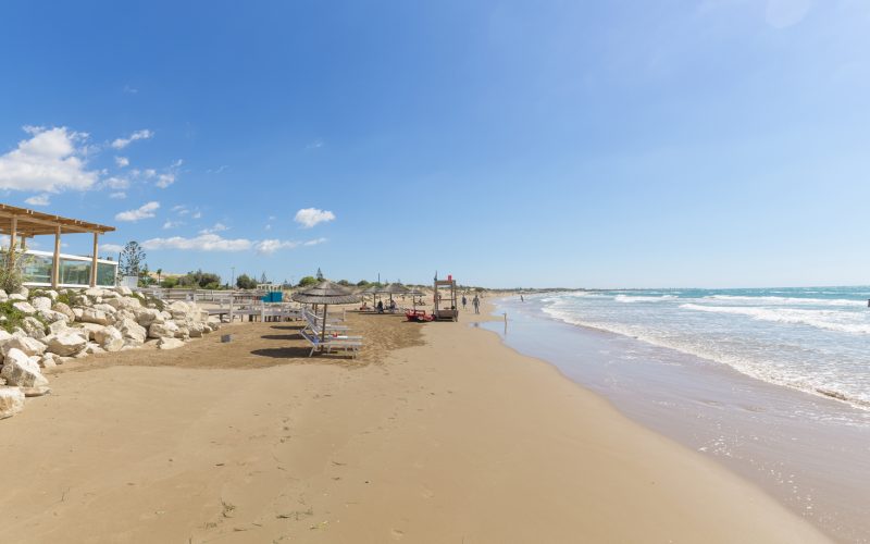 The dunes of very fine sand of the Santa Maria del Focallo beach in Ispica, a long and wild coastline awarded the Blue Flag.